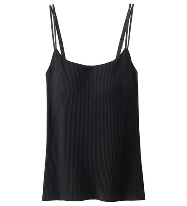 YU'NOW（ユナウ）の「【カップ付インナー】バックオープンブラキャミ（ブラトップ・カップ付きインナー）」｜ブラック