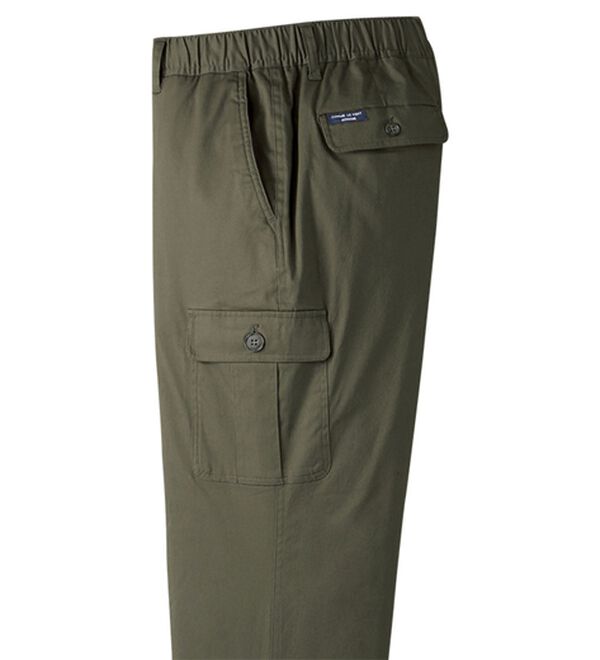 「＜コムルヴァン・オム＞ラクして暖か裏フリースパンツ（メンズフルレングスパンツ）」｜カーキ