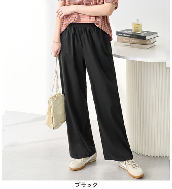 Viola e Viola（ヴィオラ エ ヴィオラ）の「さらテロ楽ちんストレートパンツ【選べる丈】（フルレングスパンツ）」｜詳細画像