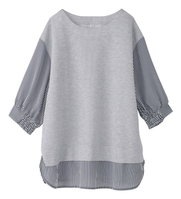 BELLUNA（ベルーナ）の「ラメ調素材シャツフェイクチュニック（チュニック）」｜詳細画像