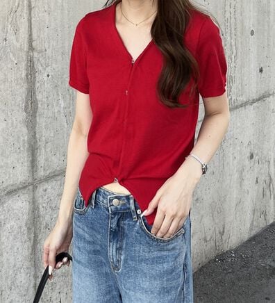 GeeRA（ジーラ）の「ホックデザインサマーカーディガン（ニットカーディガン）」