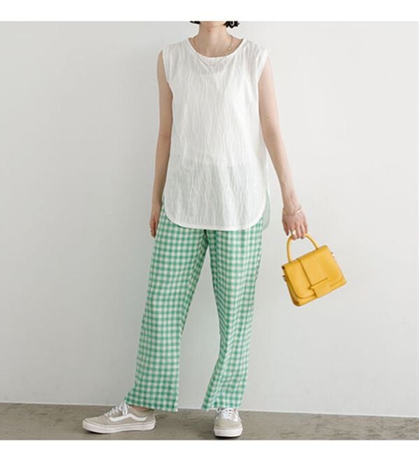 GeeRA（ジーラ）の「カットジャガードフレンチスリーブＴシャツ（カットソー）」｜詳細画像