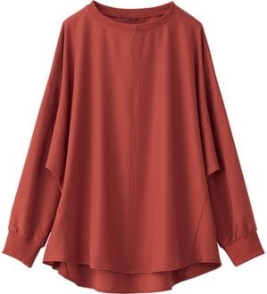 BELLUNA（ベルーナ）の「きれい見えドルマンプルオーバー（カットソー）」｜レッドオレンジ