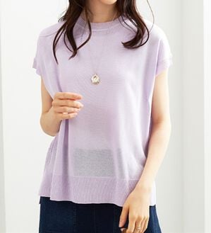 BELLUNA（ベルーナ）の「フラッシュヤーン素材サマーニット（ニット・セーター）」｜ラベンダー