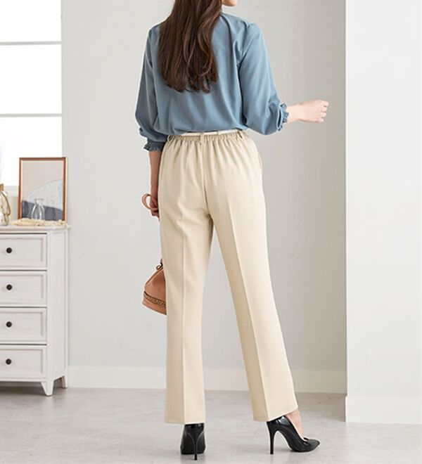 BELLUNA（ベルーナ）の「ジョーゼット素材フレアーパンツ（フルレングスパンツ）」｜詳細画像