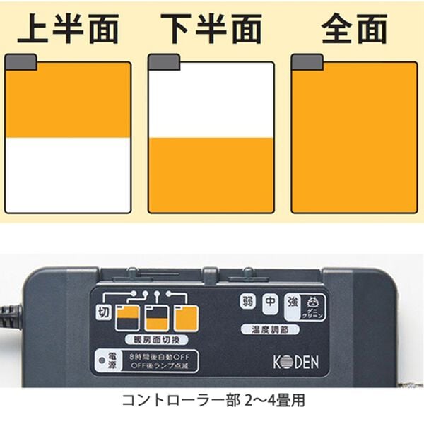「ホットカーペット付ふわふわキルトラグ（カーペット）」｜詳細画像