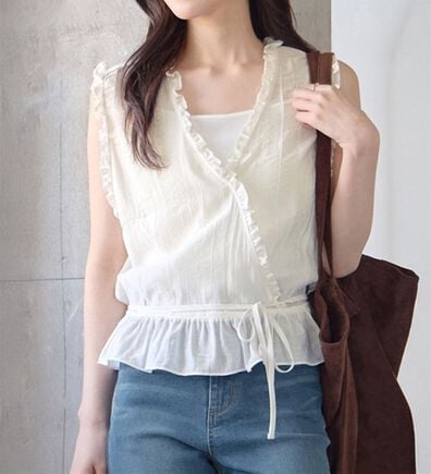 CHAN ME（チャンミ）の「カシュクールフリルブラウス（ブラウス）」