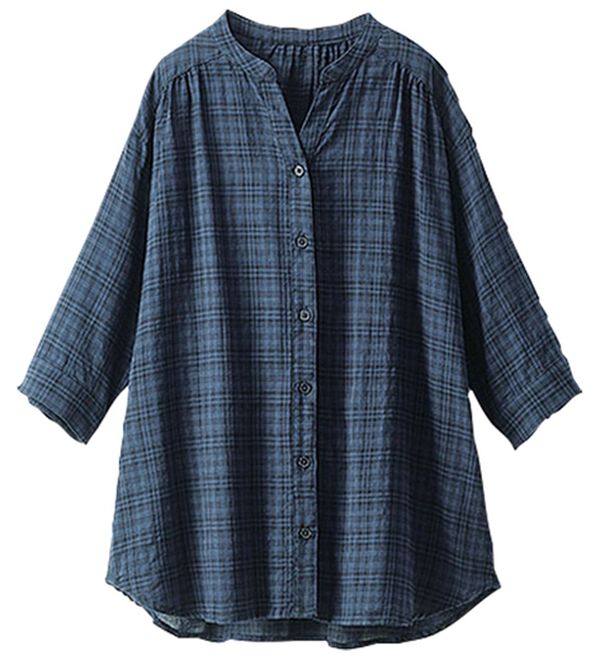 BELLUNA（ベルーナ）の「ふんわりシャドーチェック素材シャツ（シャツ）」｜詳細画像