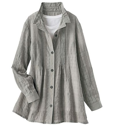 BELLUNA（ベルーナ）の「夏に頼れる一枚！先染めサッカー素材チェックデザインジャケット（その他ジャケット）」