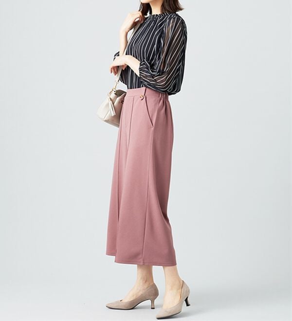 BELLUNA（ベルーナ）の「ツイルストレッチ素材ワイドパンツ（その他パンツ）」｜詳細画像