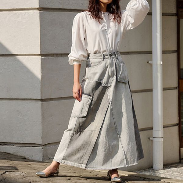 RANAN（ラナン）の「リメイクデニムスカート（ロングスカート）」｜詳細画像