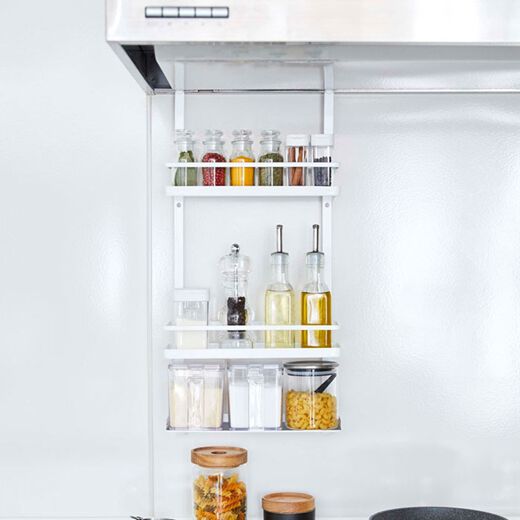 ＊tower レンジフード調味料ラック 3段 ホワイト towerレンジフード調味料ラック タワー 3段 (ホワイト): 周辺小物