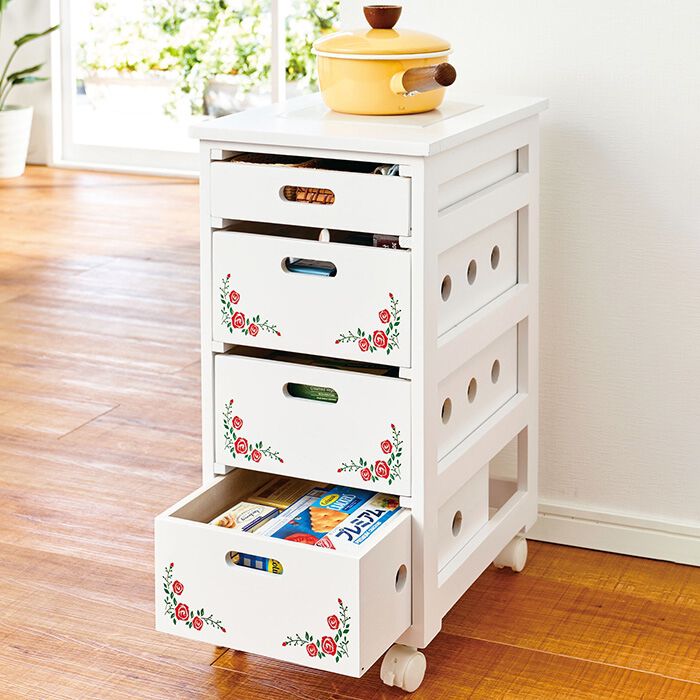 リアル情報】 ＜ベルーナ＞ 完成品 天然木キッチンワゴン＜コンパクト