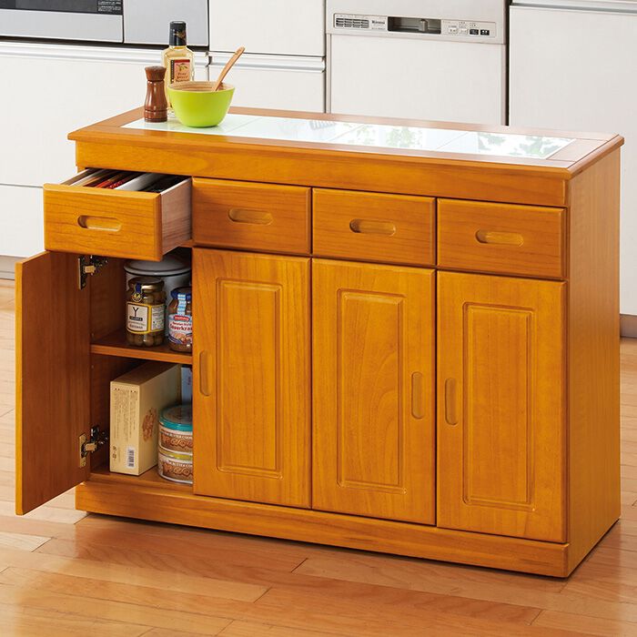 リアル情報】 ＜ベルーナ＞ 完成品 天然木キッチンワゴン＜コンパクト