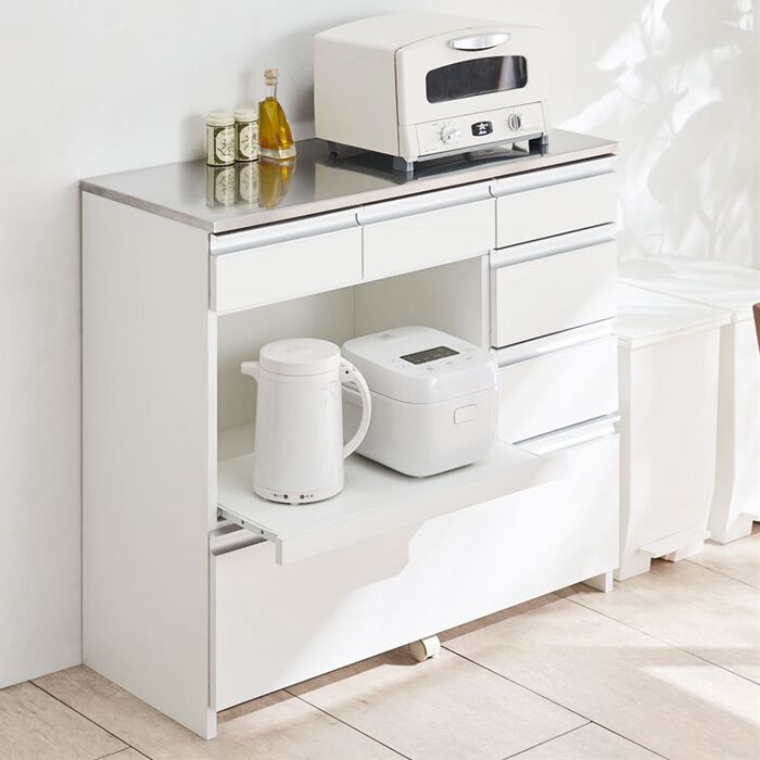 リアル情報】 ＜ベルーナ＞ 完成品 天然木キッチンワゴン＜コンパクト