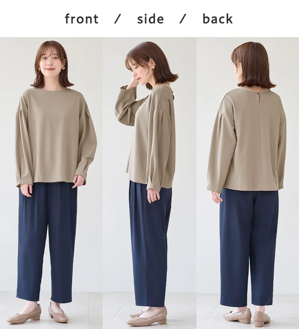 【新作早割】【4つの機能付】楽キレイ袖タックブラウス