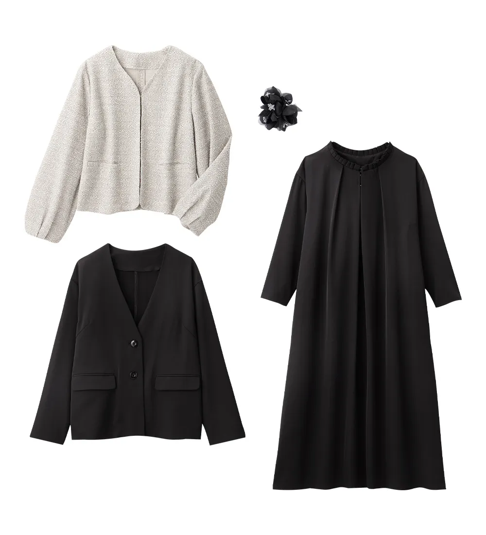 【入学式・卒業式】２ジャケット４点セットワンピーススーツ
