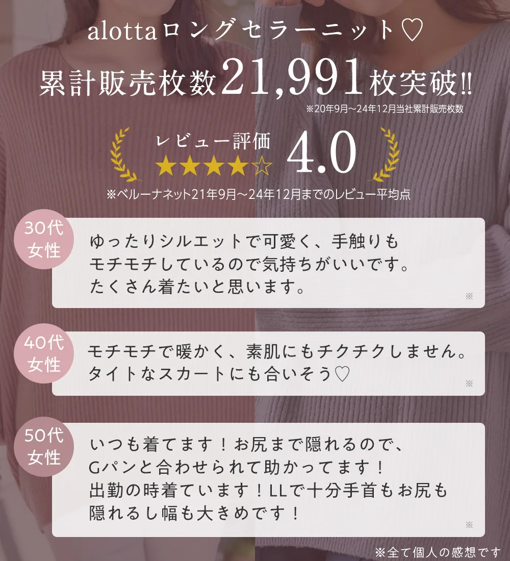 もっちりゆるニットトップス