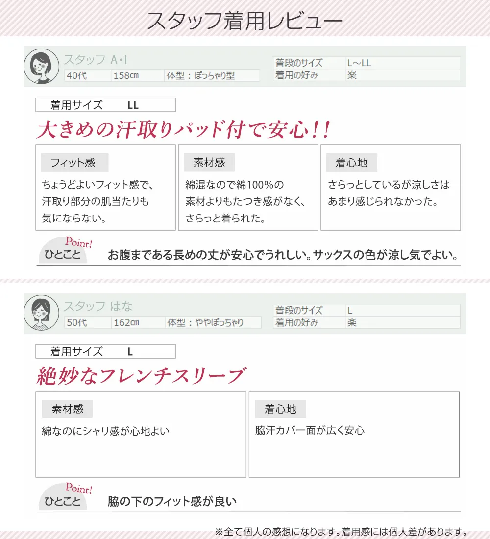 【汗っかきさん必見!】涼感サラッと快適汗取り半袖インナー<さらりラボ>